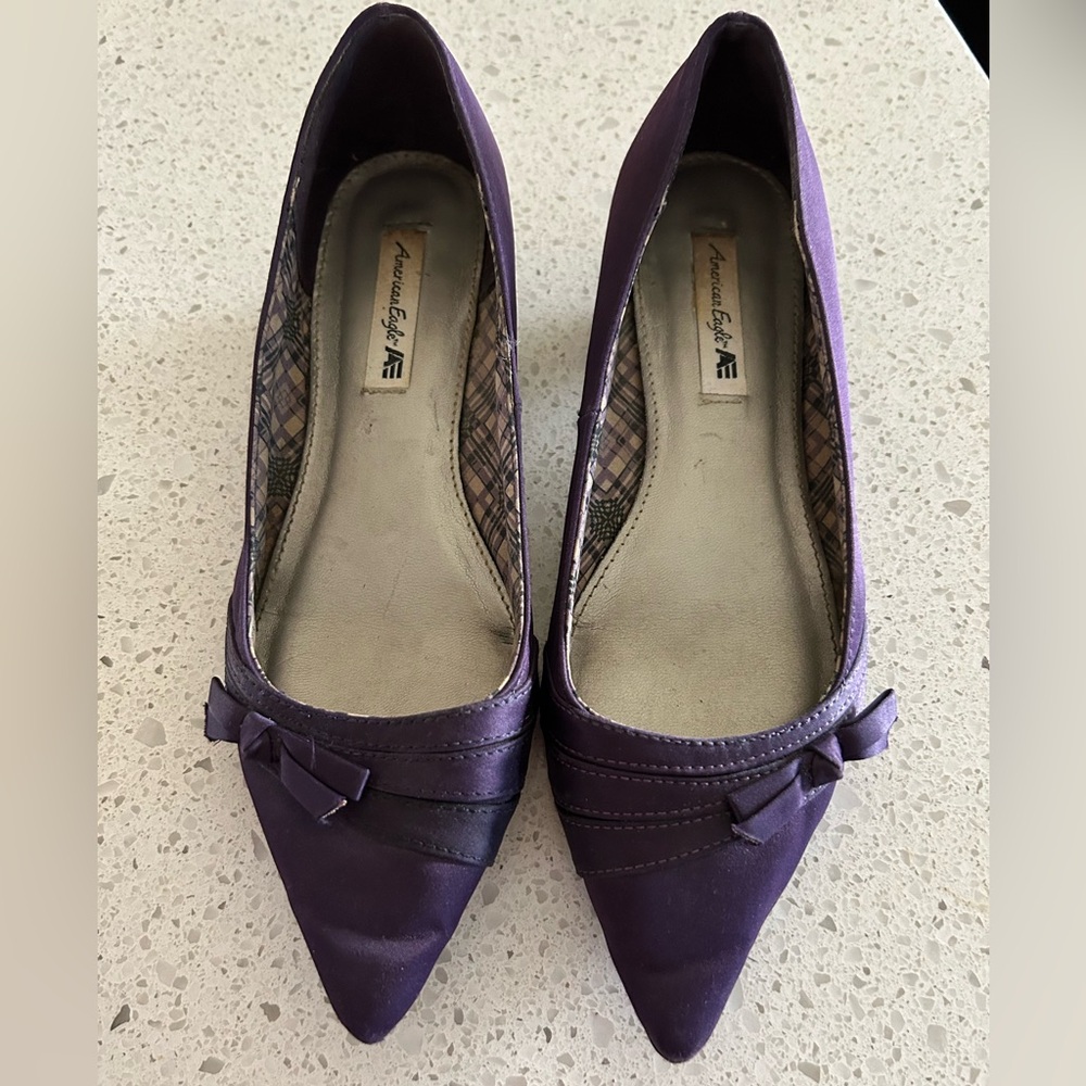 💜🐱Kitten Heels with Bow 🎀 Detail Size 7